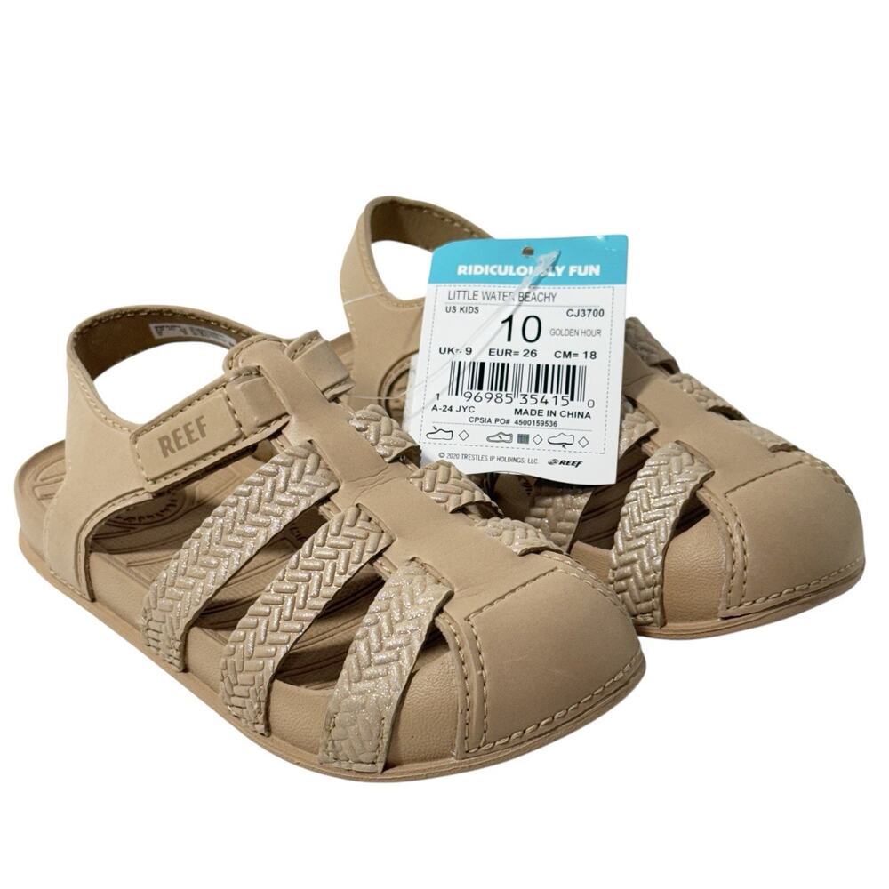 Reef Girl's Little Water Beachy Beige SZ/10 - Picture 9 of 11
